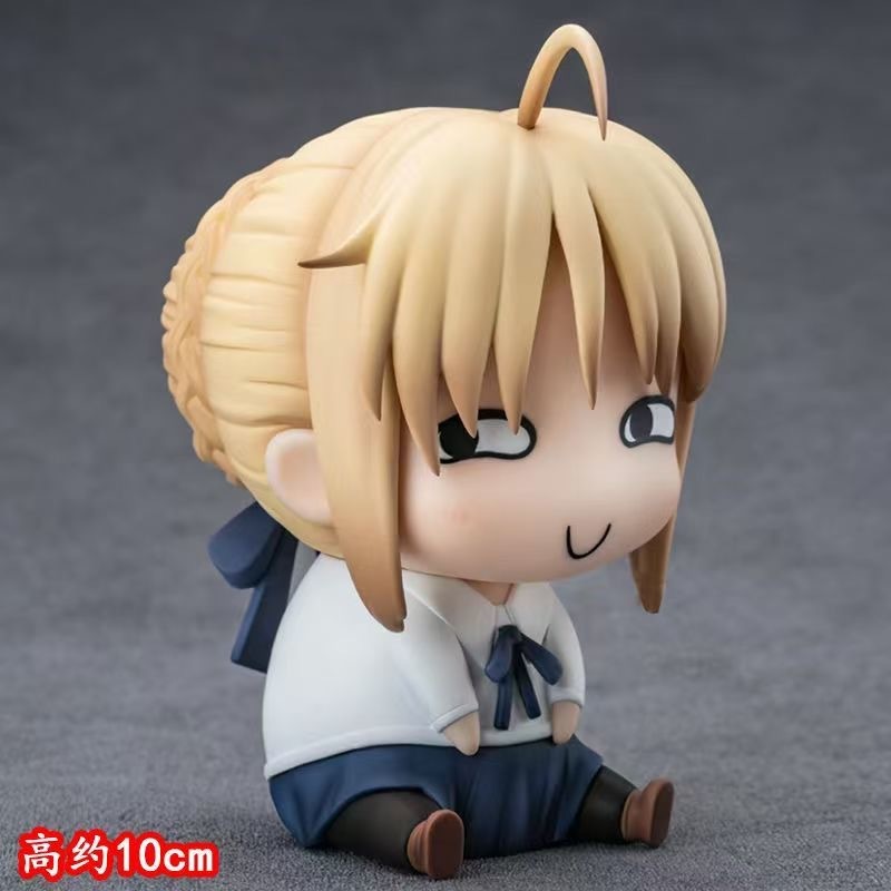 Qバージョン 座り姿勢 セイバー 面白い顔 Fate/stay night UBW セイバー 二次元フィギュア オーナメント Qバージョン|undefined
