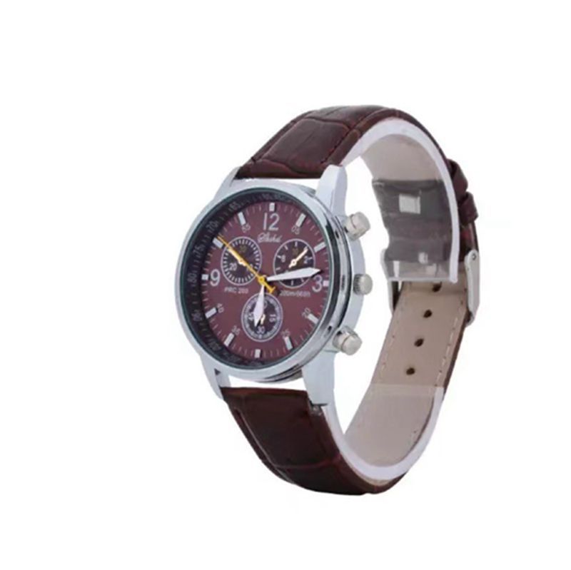 Foreign Trade Watch High Men's Business Casual Advanced Sense False Three Eyes Round Men's Quartz Watch