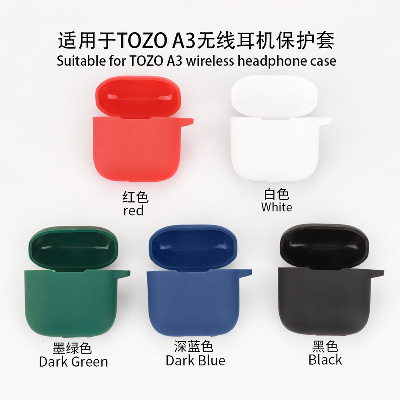 Applicable to TOZO A3 real wireless Bluetooth headset protective cover soft silicone charging compartment dustproof protective box in stock Applicable to TOZO A3 real wireless Bluetooth headset protective cover soft silicone charging compartment dustproof protective box in stock