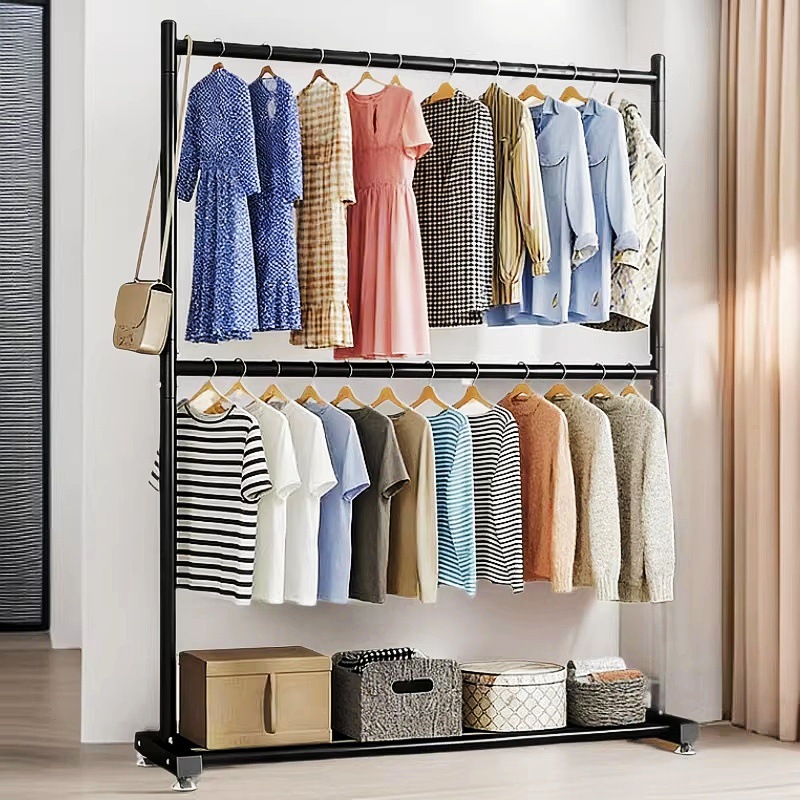 Percha de ropa de metal personalizada multicapa de almacenamiento percha de sombrero piso vertical percha de secado de hierro forjado muebles de sala de estar