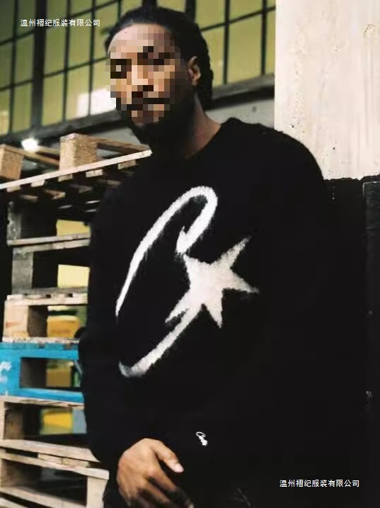 Corteiz European and American American Cross-Border Stylish Street Y2K Loose Pullover Knitwear Round Neck Autum Knitwear Ins