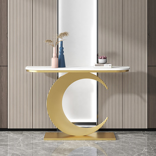 Light Luxury Entrance Table Modern Simple Narrow Table Wall Corridor Corridor Decorative Golden End View Table Entrance Cabinet