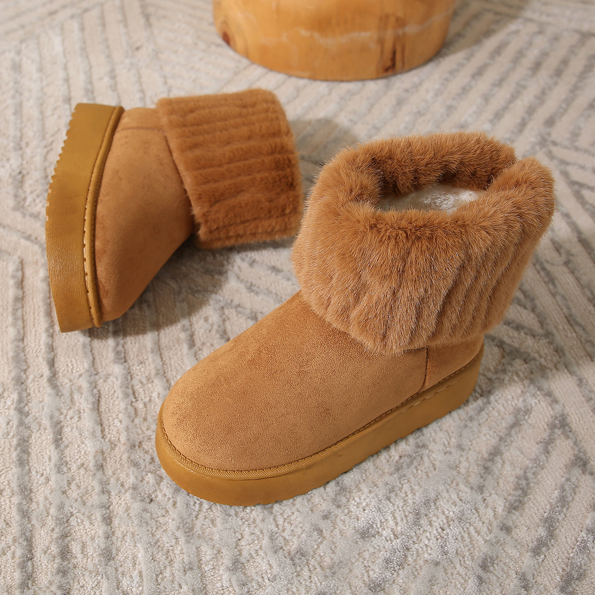 Women's Snow Boots With Thick Sole And Fleece Lining For Winter_voghion.com