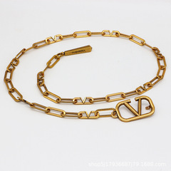 Stylish, Versatile Women's Belt with Retro Solid Metal Design—Perfect for Dresses, Inspired by Sophisticated European & American Trends