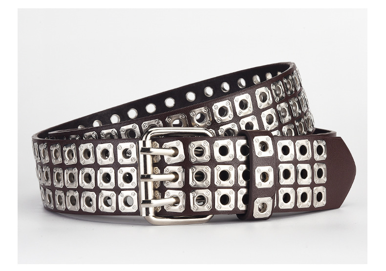 2024 Cintura trendy personalizzata in stile PU personalizzato Liuding Hollow Air Eye 2024 per uomo e donna_voghion.com