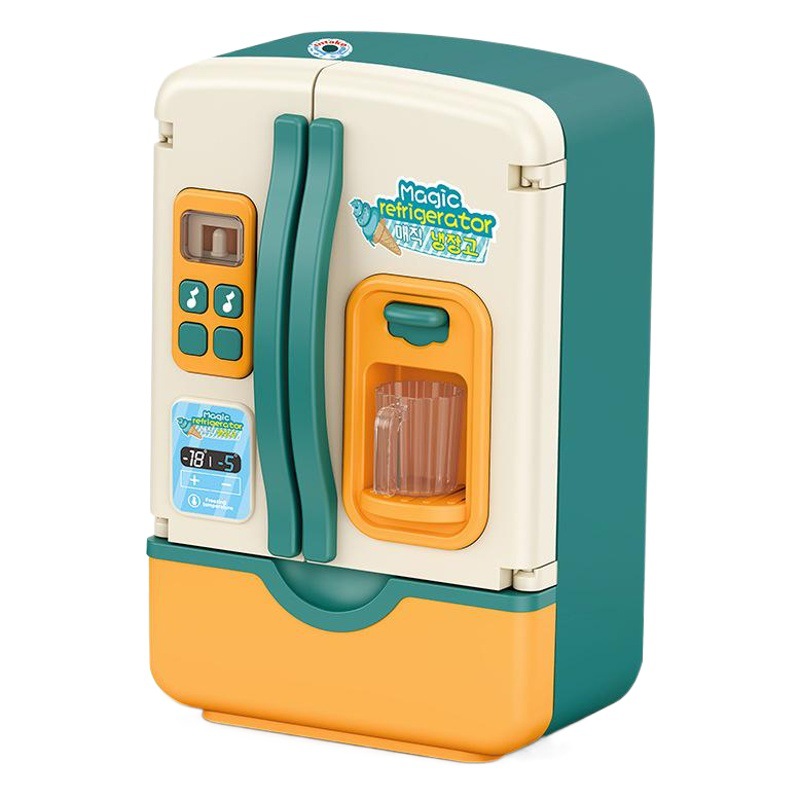 Luz spray salida de agua eléctrica niños jugar casa juguete refrigerador simulación hogar niños padre-hijo juguete interactivo regalo