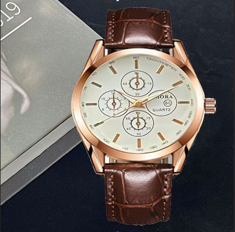 Mechanical Chronograph Watch For Men With Classic Leather Strap_voghion.com