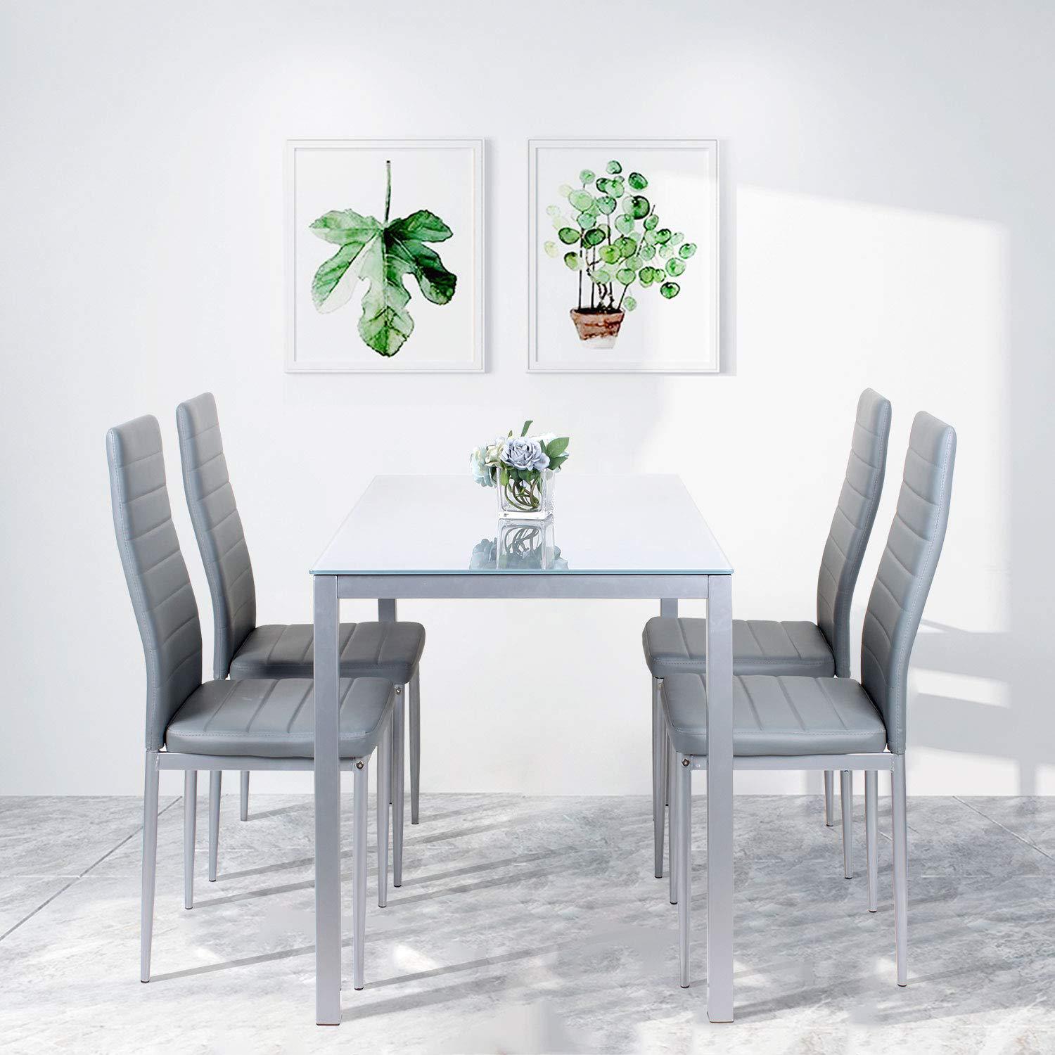 Mesa de comedor de comercio exterior moderna mesa de comedor simple sala de estar 4 personas 6 personas mesa de comedor de vidrio temperado rectangular
