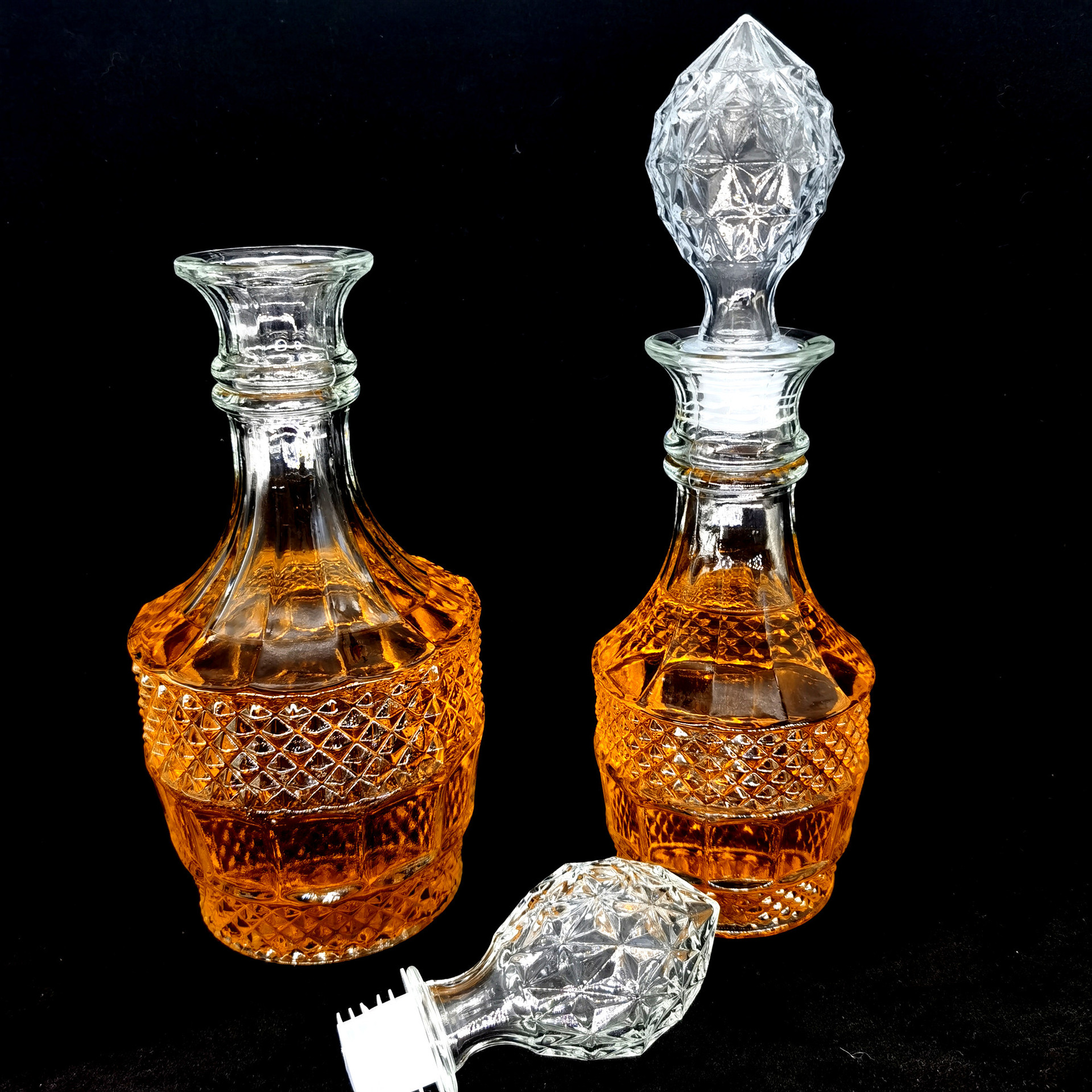 水晶玻璃酒樽 红酒醒酒器家用威士忌瓶带盖洋酒瓶装饰花瓶