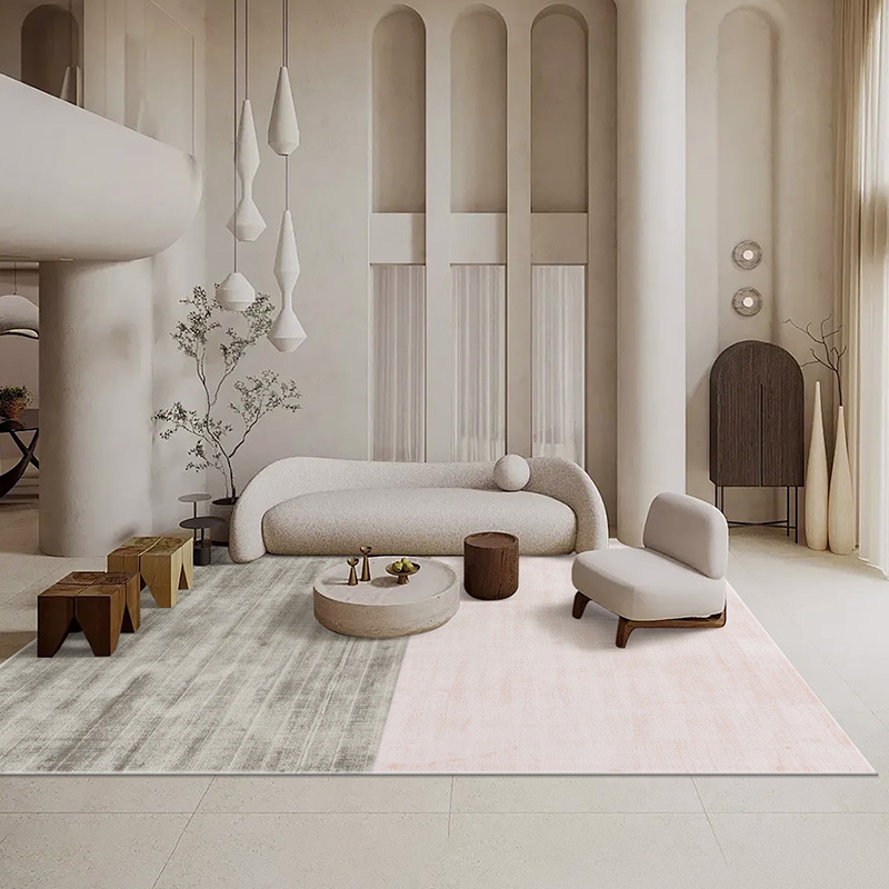 Fábrica de alfombra doméstica sala de estar sofá dormitorio resistente a la suciedad fácil de cuidar alfombra de cama gruesa alfombra hecha a mano en stock