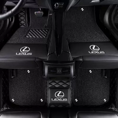 Suitable for Lexus nx200 Modelə uyğun ayaqaltı - double-layer-black-leather-black-silk-circle