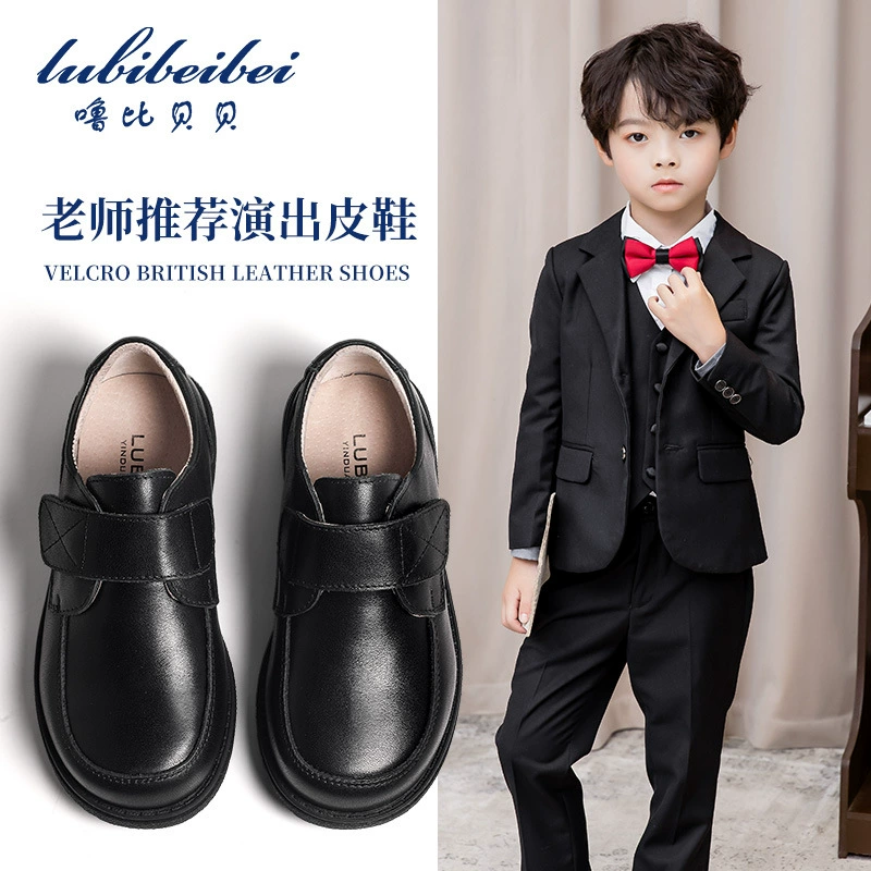 Новая Кожаная обувь Gulbi Beibei для мальчиков, черная обувь для учащихся средней школы, детская обувь из натуральной кожи