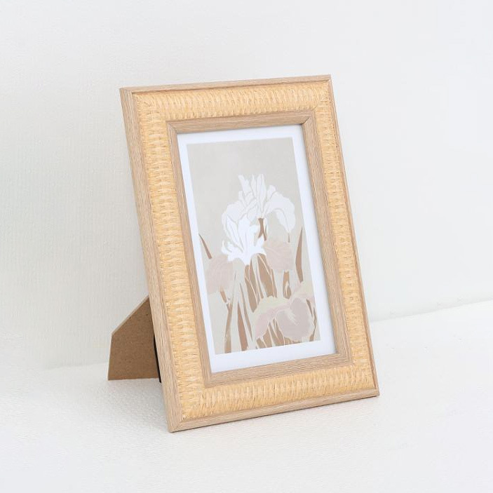 Retro Nordic Style Creative Rattan Photo Frame Living Room Bedroom Decorative Photo Frame Table Photo Ornaments Wooden Photo Frame