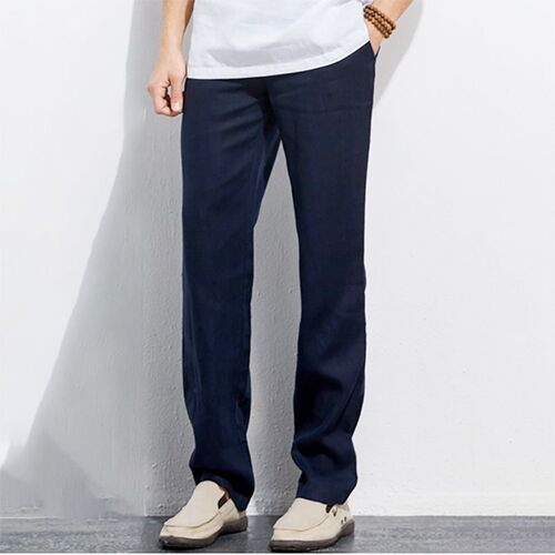 Linen Pants for Men Loose Cotton-Linen Men's Casual Straight Leg Linen Men's Summer Pants Linen Material Men's Long Pants