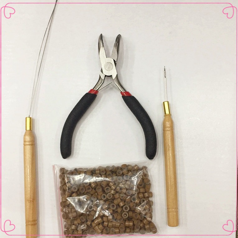 Amazon AliExpress nueva herramienta peluca caliente alicates de extensión de pelo crochet hebilla de silicona conjunto de cuatro piezas