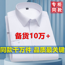 商务长袖男士衬衫2025春季新款休闲正装白衬衫纯色百搭翻领衬衣男