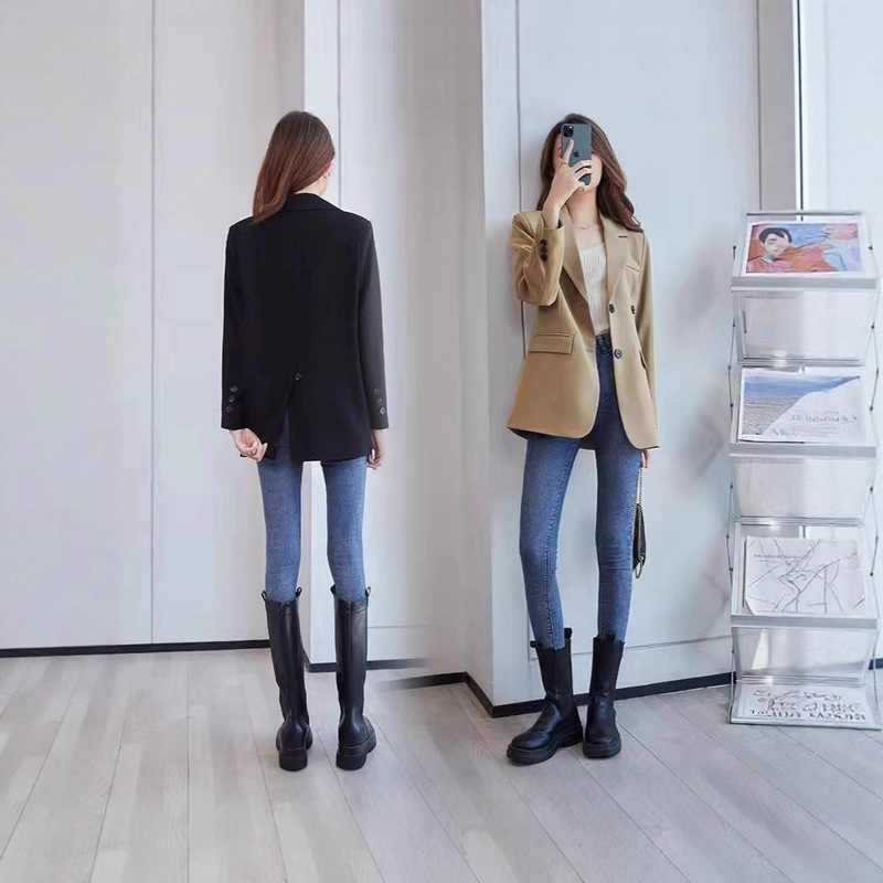 Casual Blazer for Women Petite Spring and Autumn 2025 New Korean Fashion Simple Loose Plus Size Suit Jacket