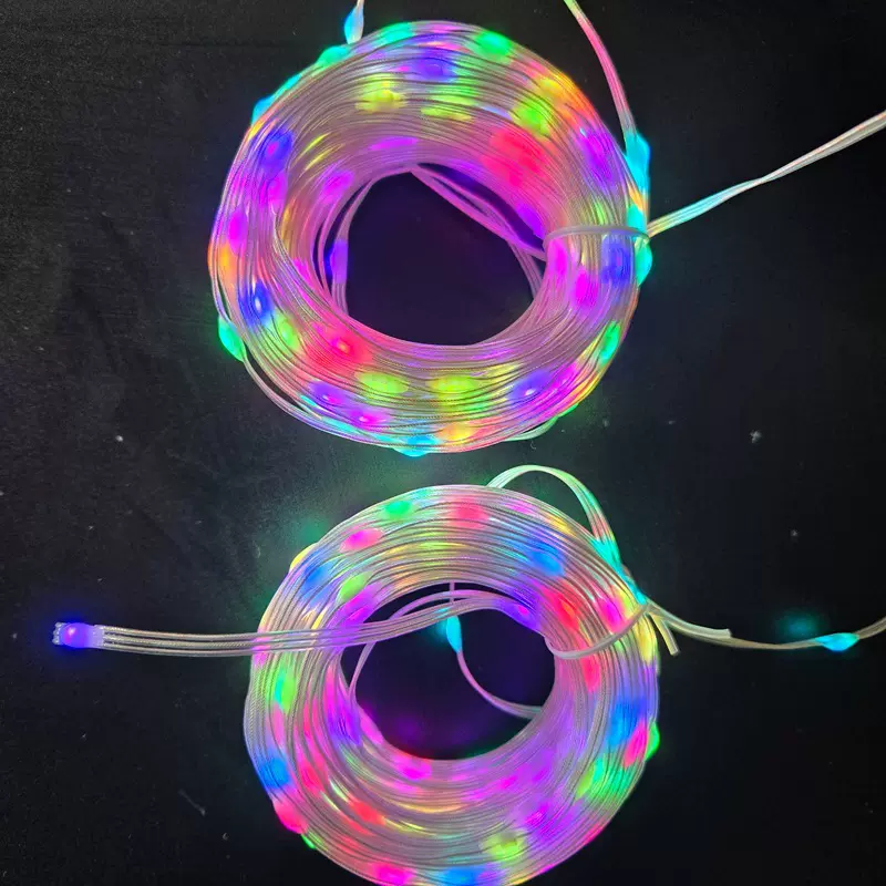 幻彩声控串串灯七彩APP跑马皮线灯音乐小闪灯露营帐蓬氛围装饰灯