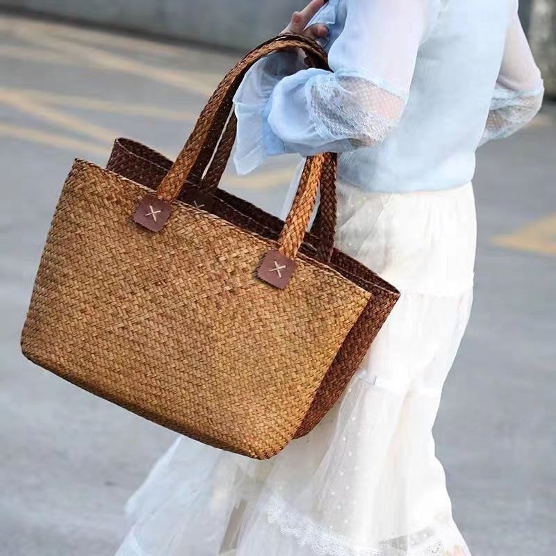 Literary Style Straw Satchel Shopping Bag, Festive Holiday Birthday Gift Bag, Handbag, Shopping Basket Gift Literary Style Straw Satchel Shopping Bag, Festive Holiday Birthday Gift Bag, Handbag, Shopping Basket Gift
