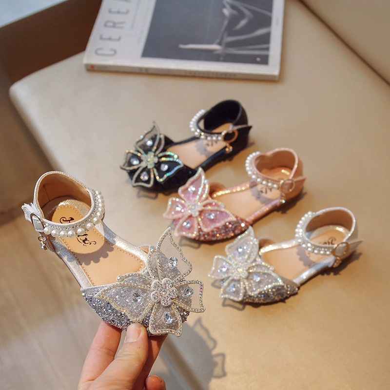 Shoes for princess, summer sandals with bow, for teenagers