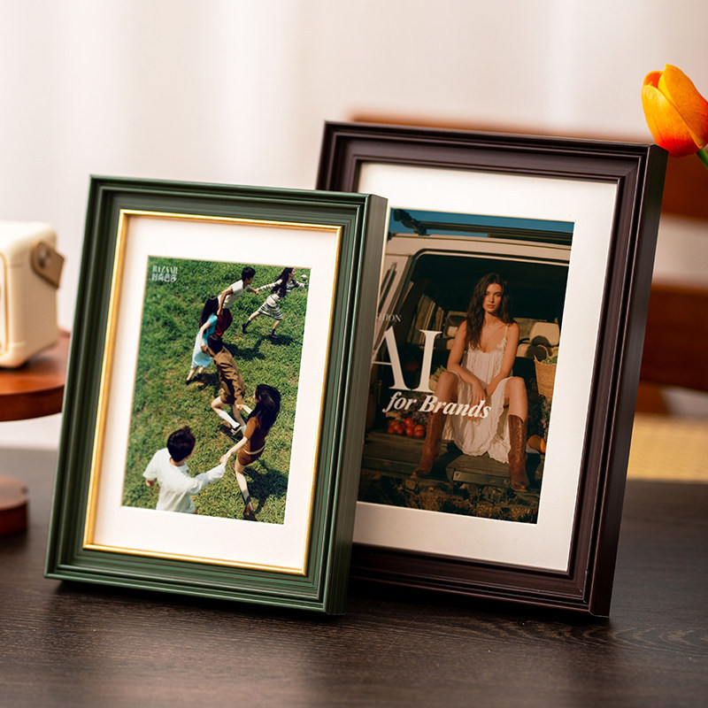 High-End American-Style Vintage Photo Frame 6inch 8inch Photo Frame Display Stand A4 French-Style Light Luxury Texture Small Display Stand High-End American-Style Vintage Photo Frame 6inch 8inch Photo Frame Display Stand A4 French-Style Light Luxury Texture Small Display Stand