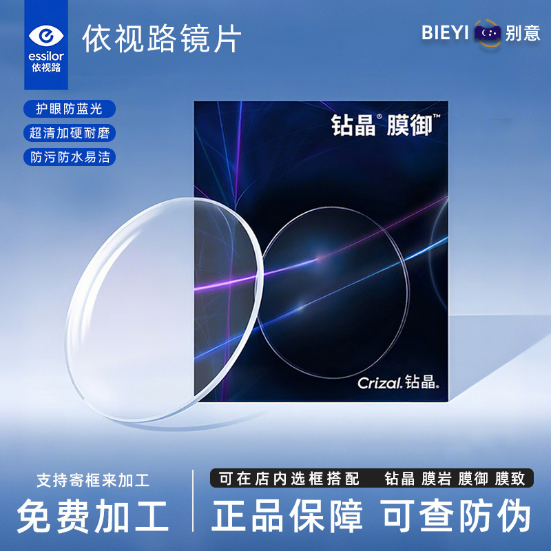 Genuine Essilor Crizal Lenses with Blue Light Blocking Coating for Prescription Glasses, Online Professional Eyewear Fitting