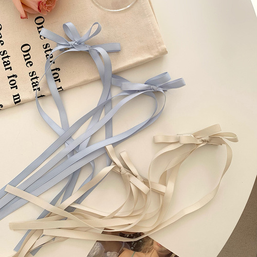 Girl's ribbon braided hair clip Internet celebrity sweet and cool duckbill clip double ponytail hair band ballet fashion aesthetic hair accessories