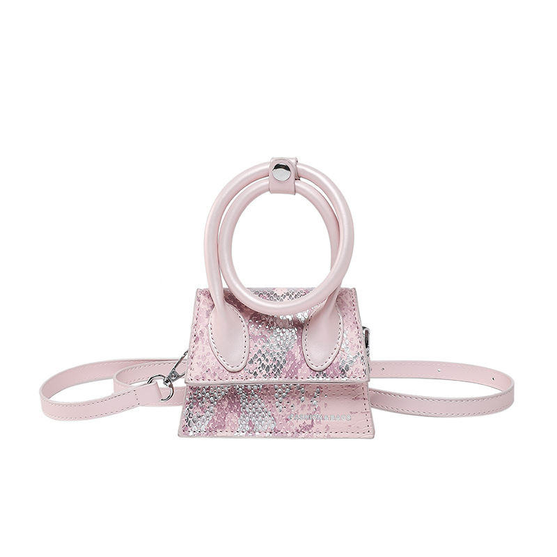 Bolso de moda transfronterizo 2025 primavera y verano nuevo bolso femenino personalizado bolso de hombro con estampado de piel de serpiente mini bolso de mensajero con letras