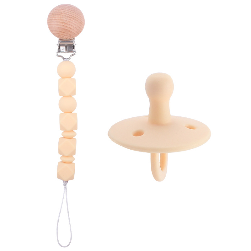 Suministros para bebés chupete DIY creativo bebé silicona mordedura molar pezón cadena pezón conjunto de dos piezas