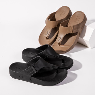 Slippers Men's Summer Fashionable Outer Wear Thick-soled Wedge Non-slip Beach Shoes Beach Sandals Clip Flip-flops