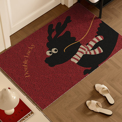 新款龍年紅色喜慶入戶地墊防滑耐髒玄關門口地毯可裁剪pvc腳墊