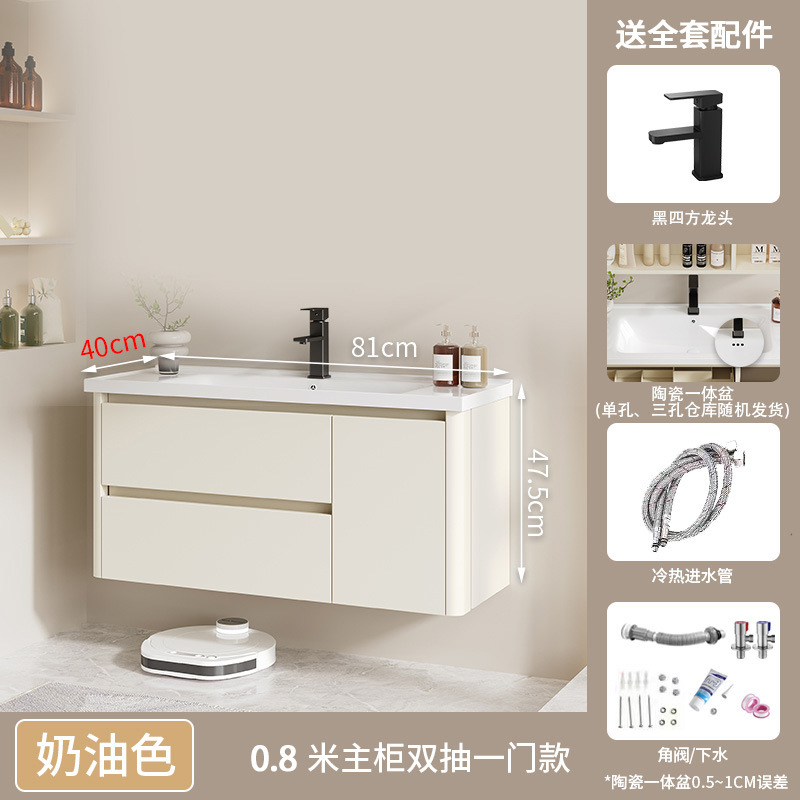 80 (una puerta de doble bombeo) cuenca de cerámica + no incluye gabinete de espejo (40 ancho)