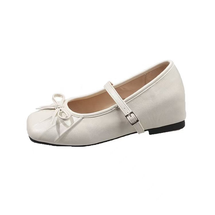 Zapatos Mary Jane de estilo francés con aumento de altura de 5 cm para mujer, nuevos zapatos de otoño 2025 versátiles, retro, antideslizantes, con lazo, zapatos individuales
