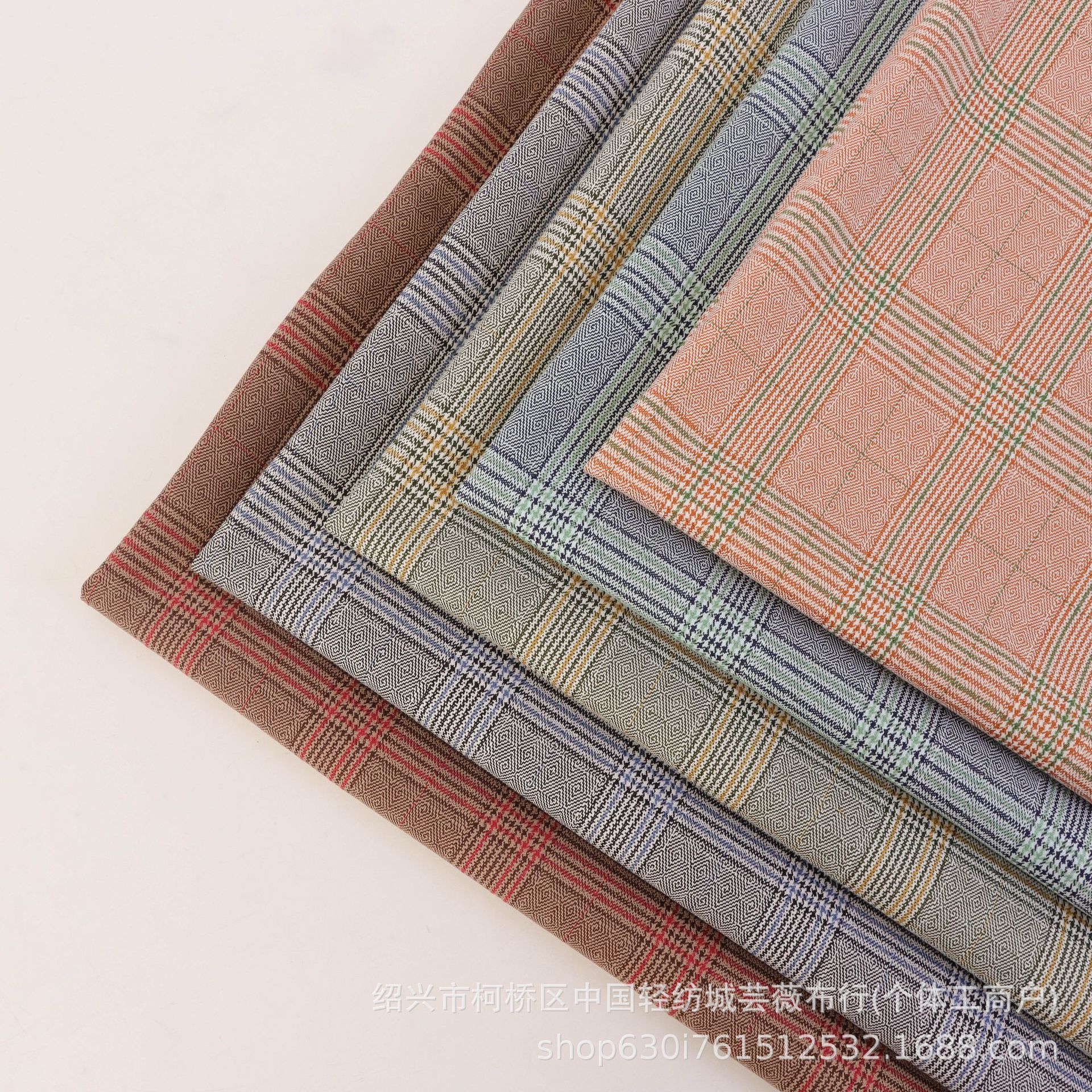 新品现货TR涤弹力提花格子布英伦风时尚校服裤裙西装JK制服料秋冬