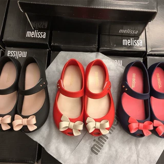 新款梅丽莎同款儿童鱼嘴包头凉鞋女童蝴蝶结公主鞋韩版果冻鞋夏