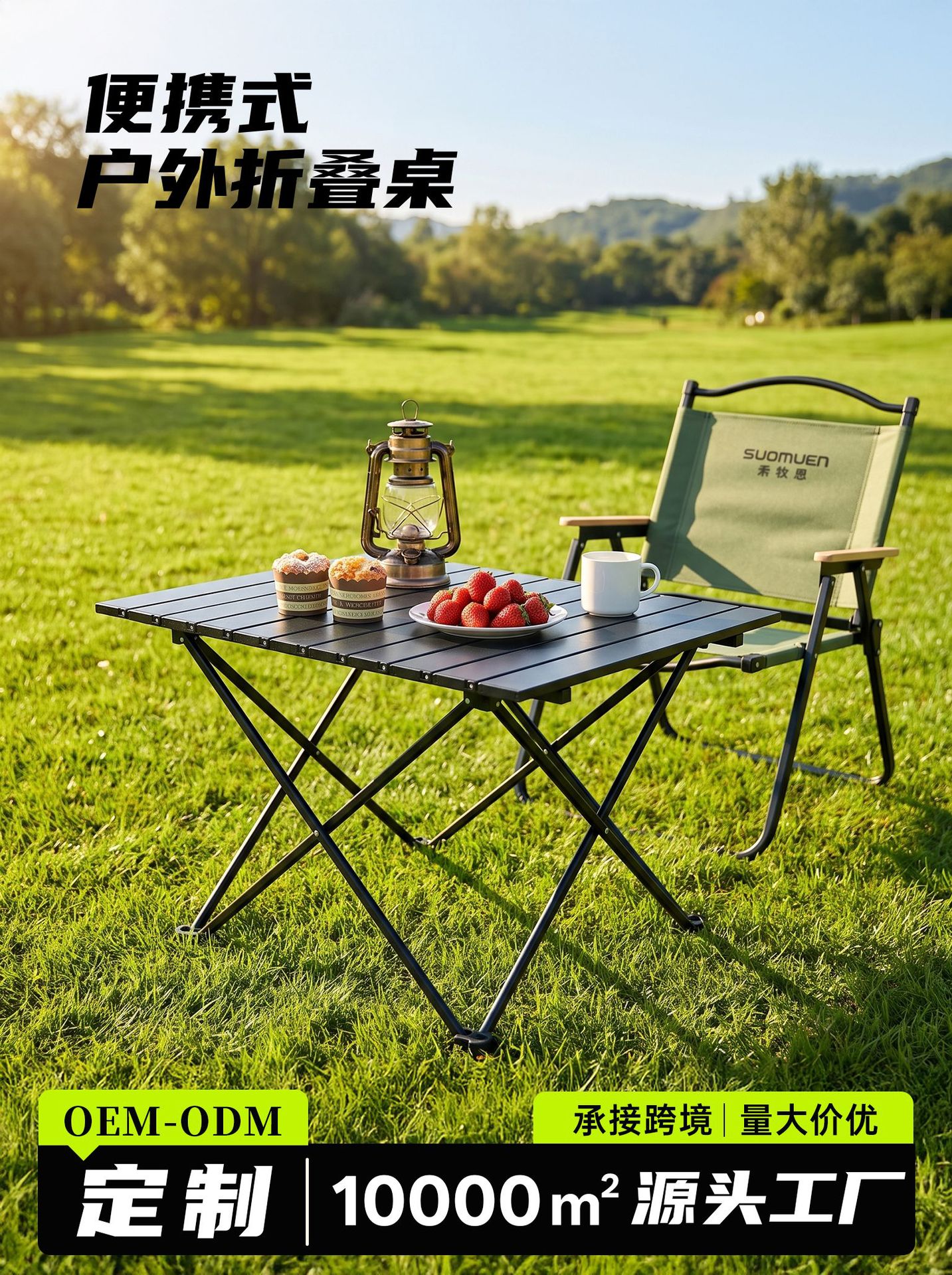 Ruida tabla plegable al aire libre acero al carbono mesa de picnic mesa portátil acampada mesa de rollos de huevo set de equipos de suministros al aire libre