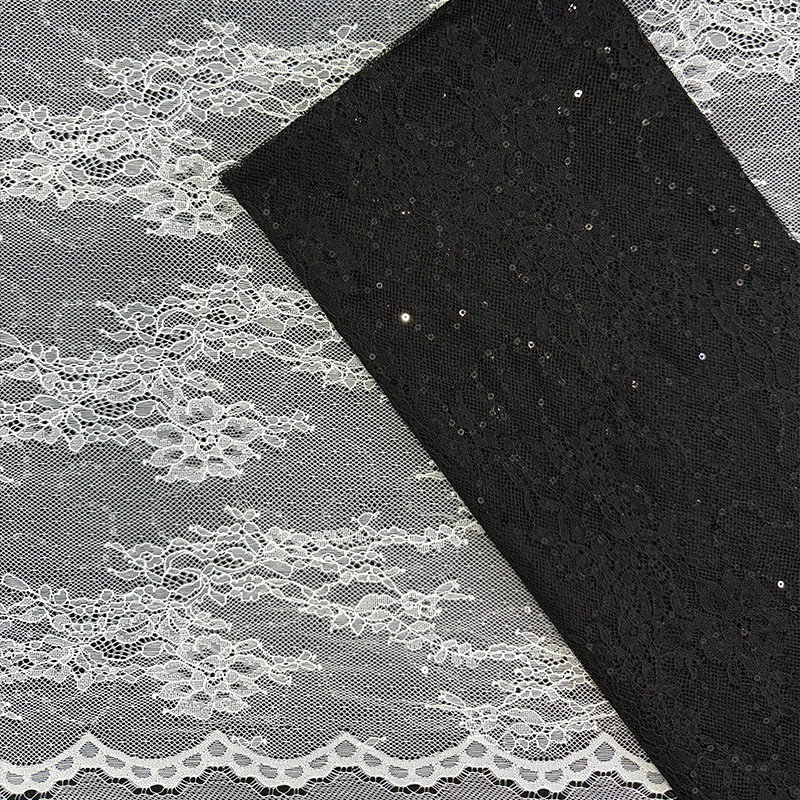 52g de nylon sin balas gran flor delgada bordada tela de encaje chaleco ropa interior camisa de base tela vestido de boda
