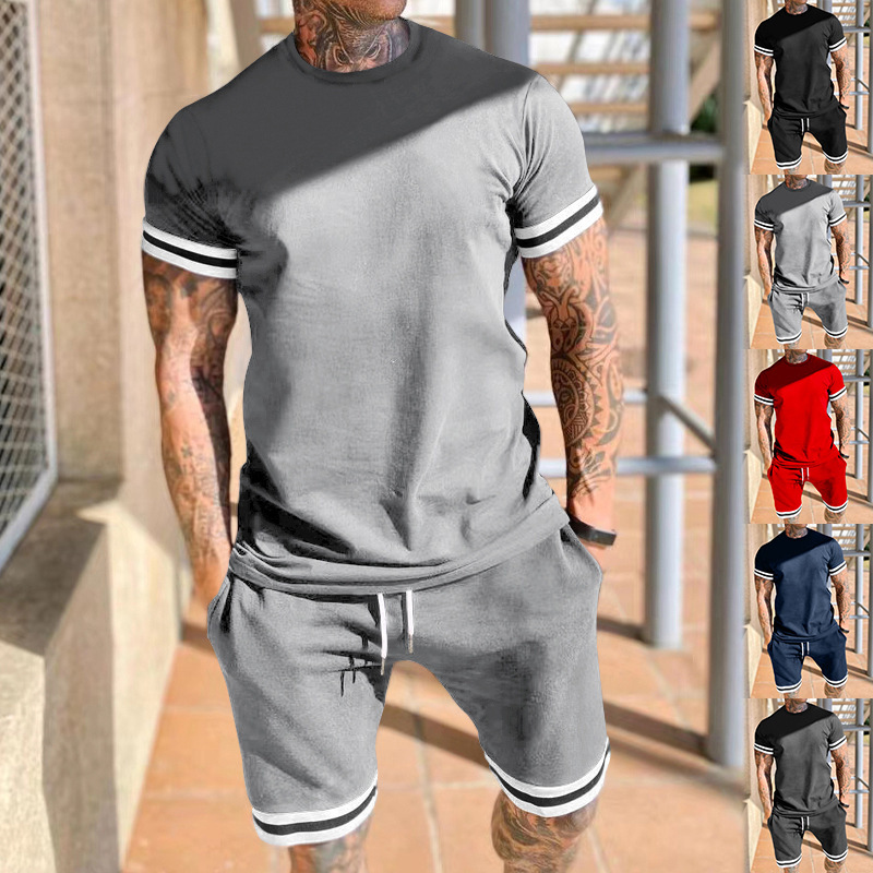 Hombres Color Sólido Conjuntos De Pantalones Cortos Ropa Hombre display picture 2