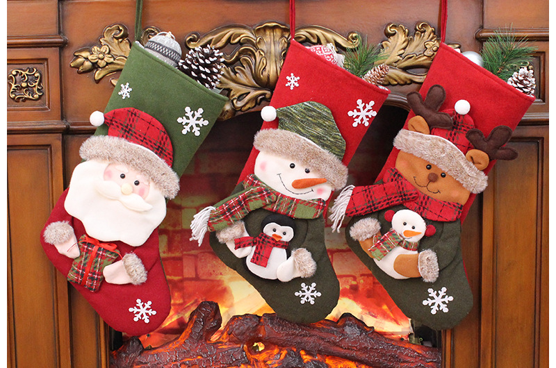 Christmas Cute Santa Claus Snowman Elk Cloth Polyester Party Christmas Socks 1 Piece display picture 1