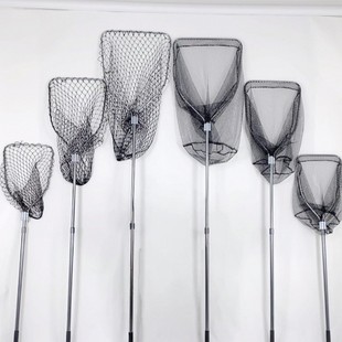 Large Fishing Net with Rubber Coating for Catching Big Fish, Aluminum Alloy Net for Catching Big Fish Like Black Carp and Sturgeon
