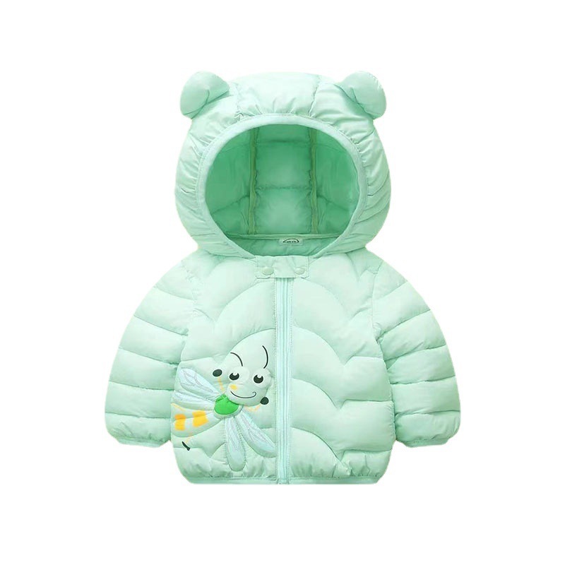 Ropa para niños 2024 Otoño e Invierno nueva ropa acolchada de algodón para niños tela antiincrustante láser para bebés niños y niñas con capucha ropa acolchada de algodón