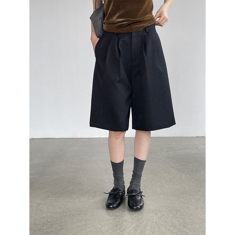 Taochuan High-Waisted Straight-Leg Women's Trousers 26 Autumn Korean Version Loose Solid Color Versatile Five-Point Wide-Leg Pants 26059 Taochuan High-Waisted Straight-Leg Women's Trousers 26 Autumn Korean Version Loose Solid Color Versatile Five-Point Wide-Leg Pants 26059