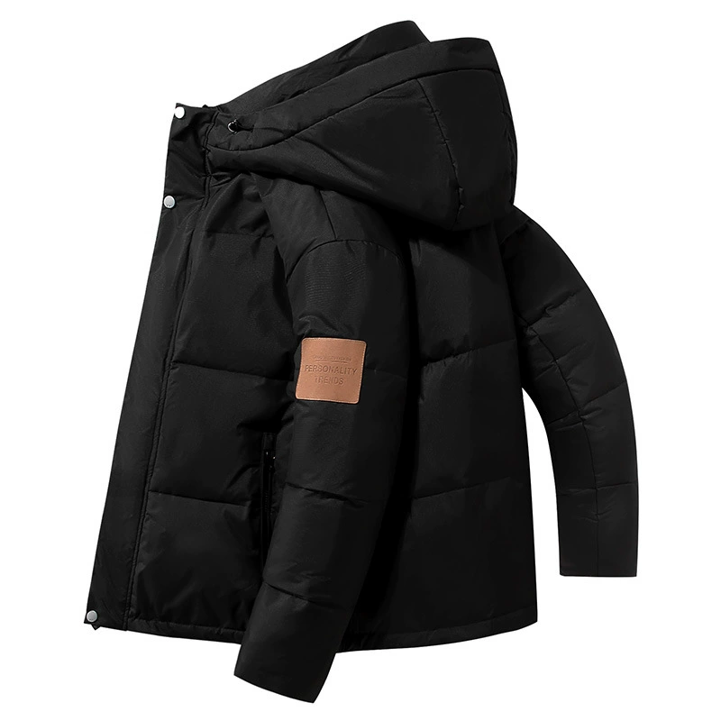 Winter hoody, men's velvet keep warm short down jacket for leisure, duck down, oversize