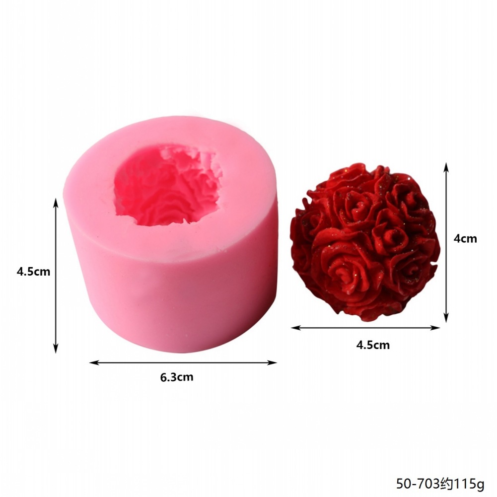 Molde de silicona para velas perfumadas con forma de rosa tridimensional, helado, mousse, pastel, tulipán, girasol y peonía.