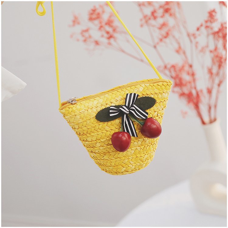Fabrik Großhandel neue süße Kirsche Stroh Tasche Geldbörse Sommer Crossbody Stroh Tasche gewebte Tasche Urlaub Strandtasche_voghion.com