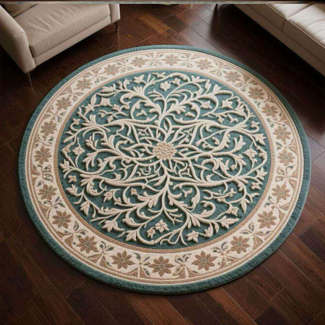 Nueva alfombra de sala de estar de loto chino, alfombra de mesa de té familiar de gran área, alfombra de cama de dormitorio fácil de cuidar