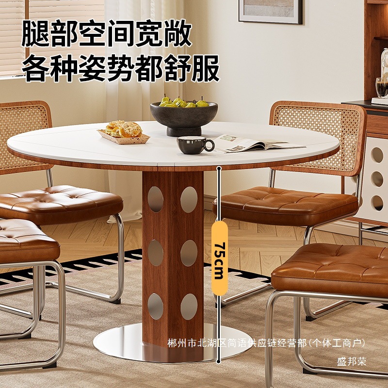 Factoria directa de envío gratuito tabla de roca de madera sólida tabla de comedor retráctil casa pequeña crema estilo medieval 2026 nuevo plegable