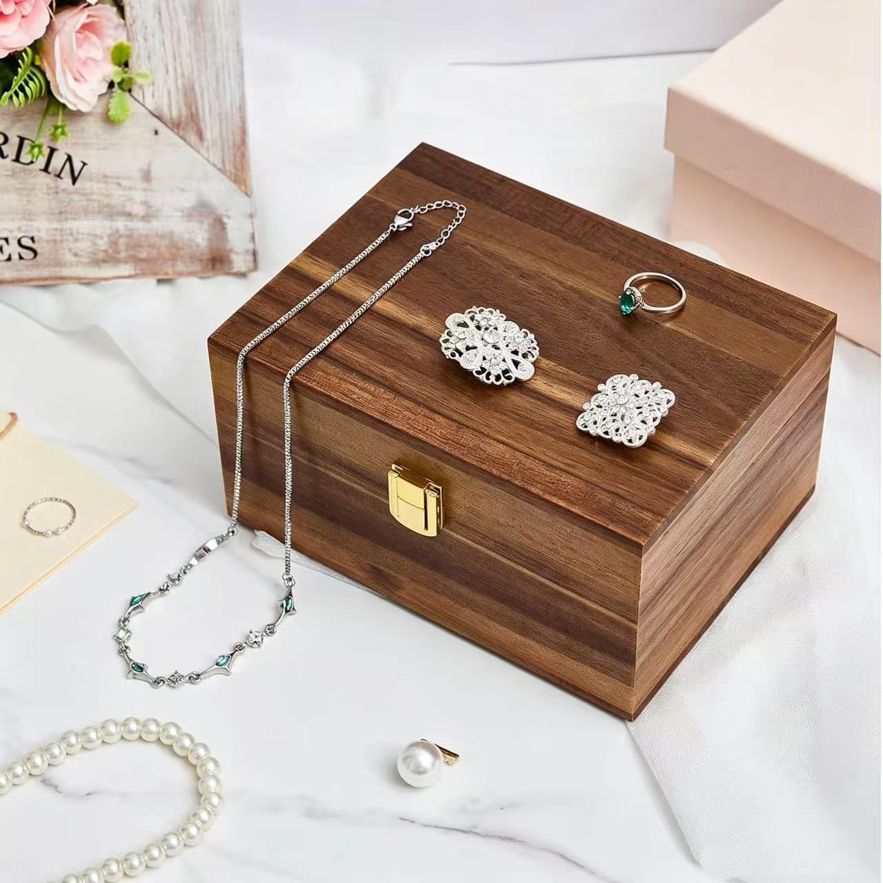 wooden souvenir box walnut