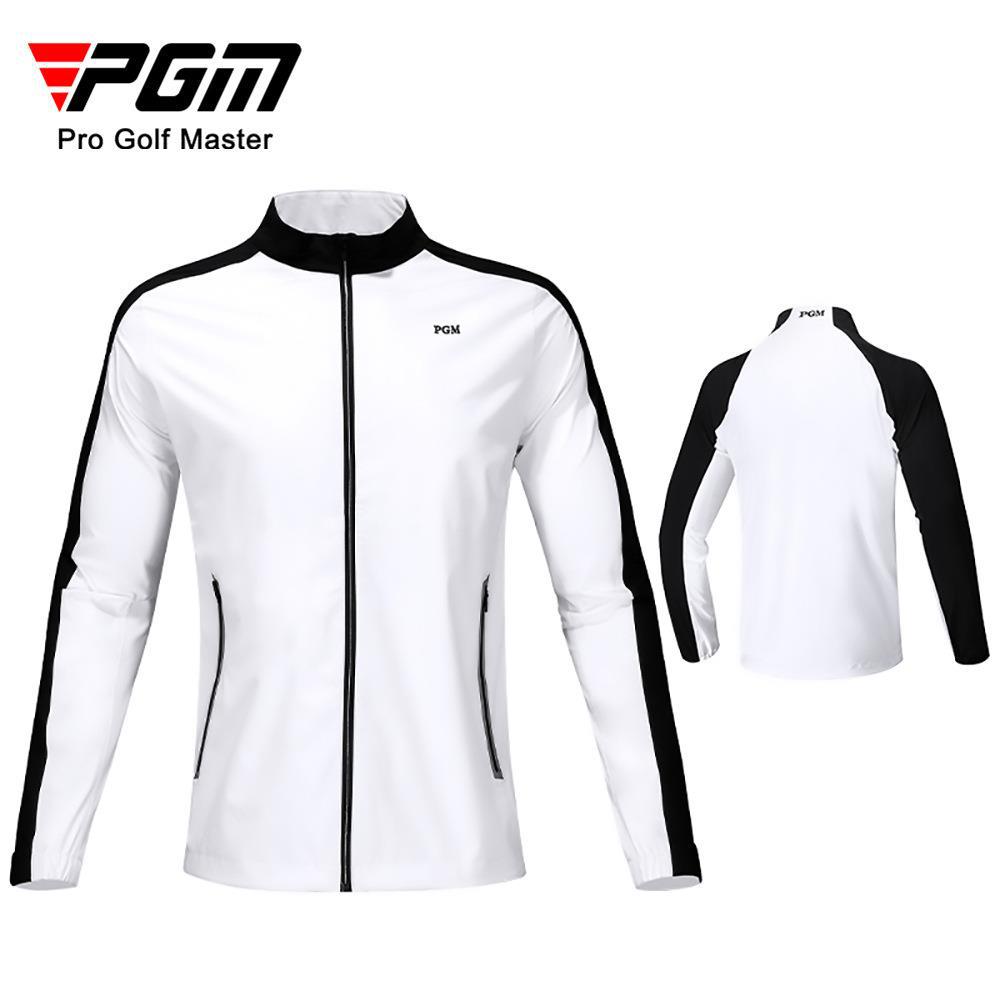 Áo khoác chống gió nam dài tay PGM Golf – thiết kế cổ đứng, nhẹ thoải mái — YF376 Áo khoác nam dài tay màu xanh nước biển, YF376 Áo khoác nam dài tay màu trắng, YF387 Áo khoác dây kéo dài tay nam màu trắng, YF376 Áo khoác nam dài tay màu đỏ