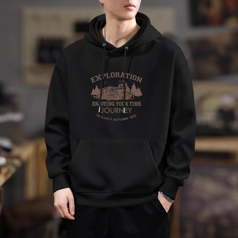 Chaqueta de impresión de moda masculina primavera y otoño adolescente suelta con capuz camiseta de fondo de moda de hombre chaqueta de estudiante